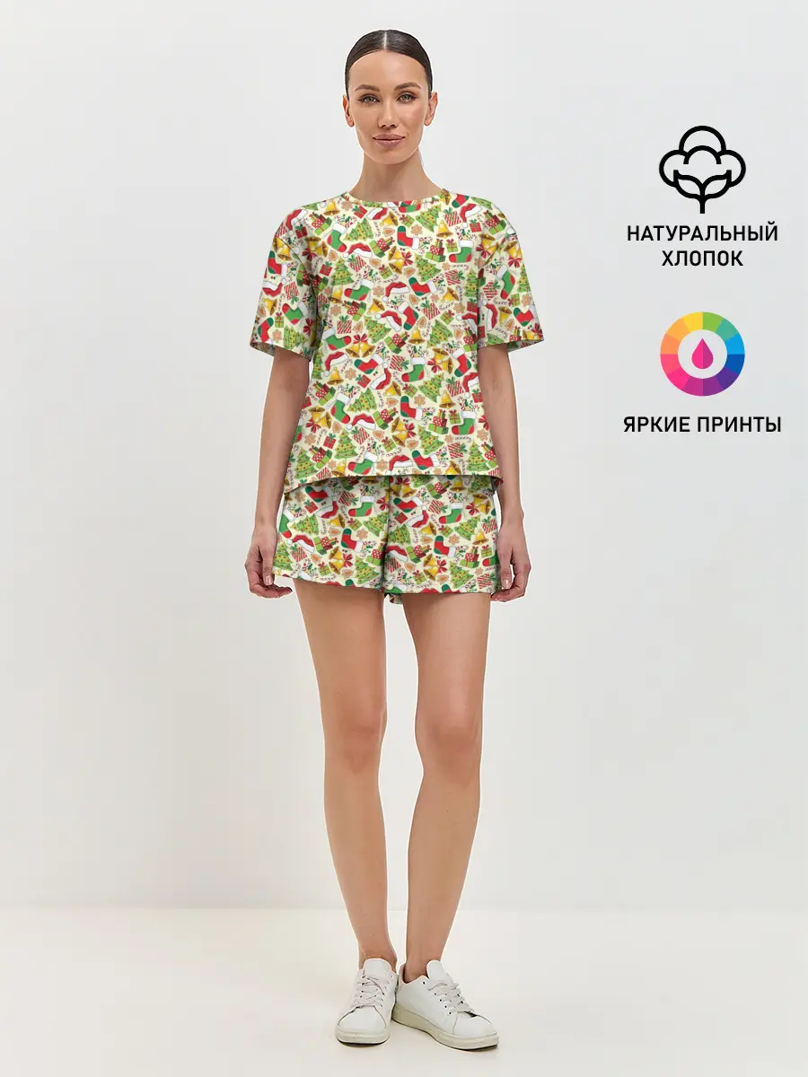 Женская пижама с шортами / Merry Christmas