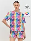 Женская пижама с шортами / Радужные Снежные Узоры