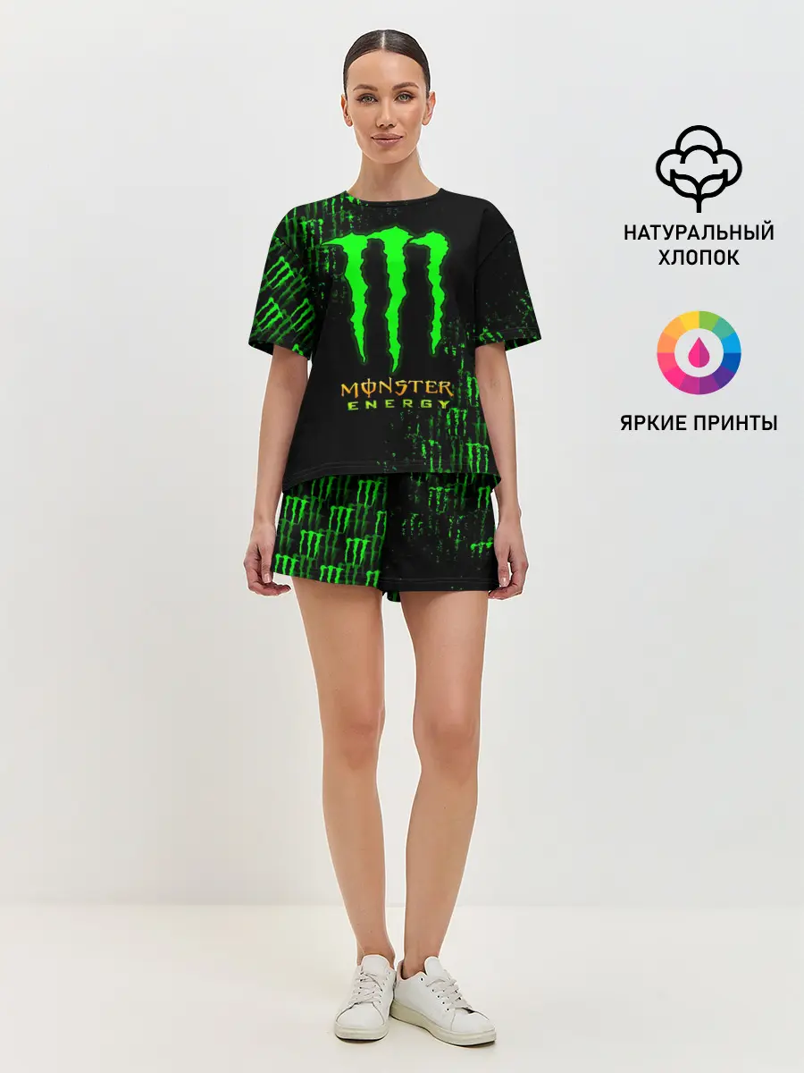 Женская пижама с шортами / MONSTER ENERGY NEON | МОНСТЕР НЕОН