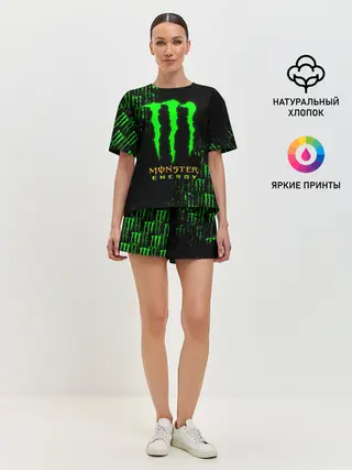 Женская пижама с шортами / MONSTER ENERGY NEON | МОНСТЕР НЕОН