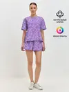 Женская пижама с шортами / Сиреневая пиксельная абстракция