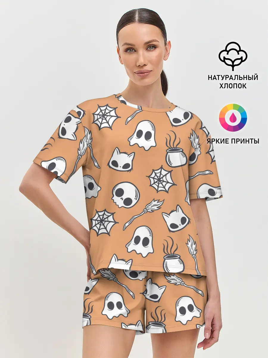 Женская пижама с шортами / Праздничные шалости