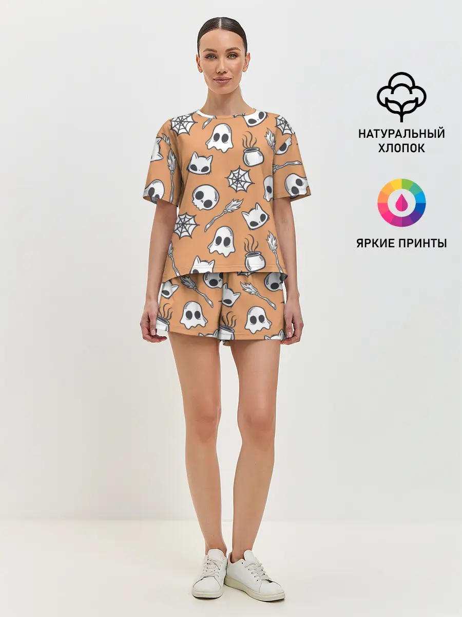 Женская пижама с шортами / Праздничные шалости