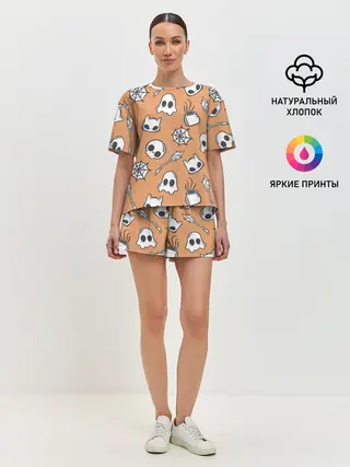 Женская пижама с шортами / Праздничные шалости