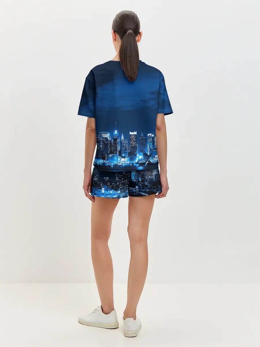 Женская пижама с шортами / Группа Hollywood Undead ночной город