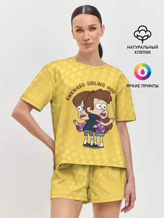 Женская пижама с шортами / Awkward sibling hug