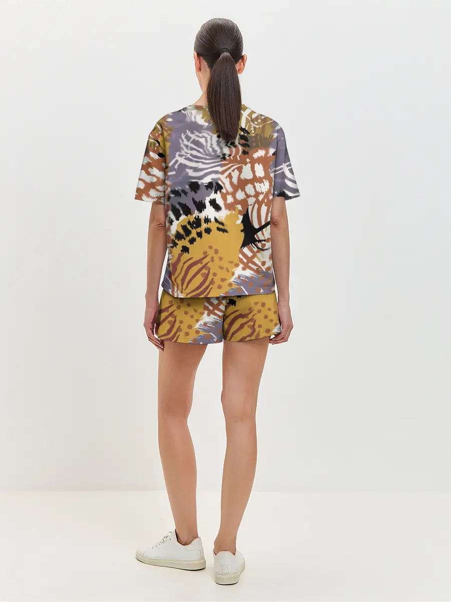 Женская пижама с шортами / Зебра Пятнистая
