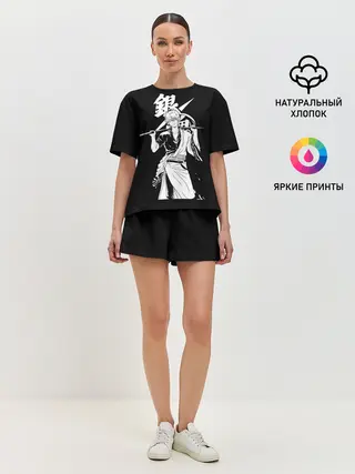 Женская пижама с шортами / Гинтоки Саката держит меч Гинтама