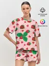 Женская пижама с шортами / Клубника в шоколаде