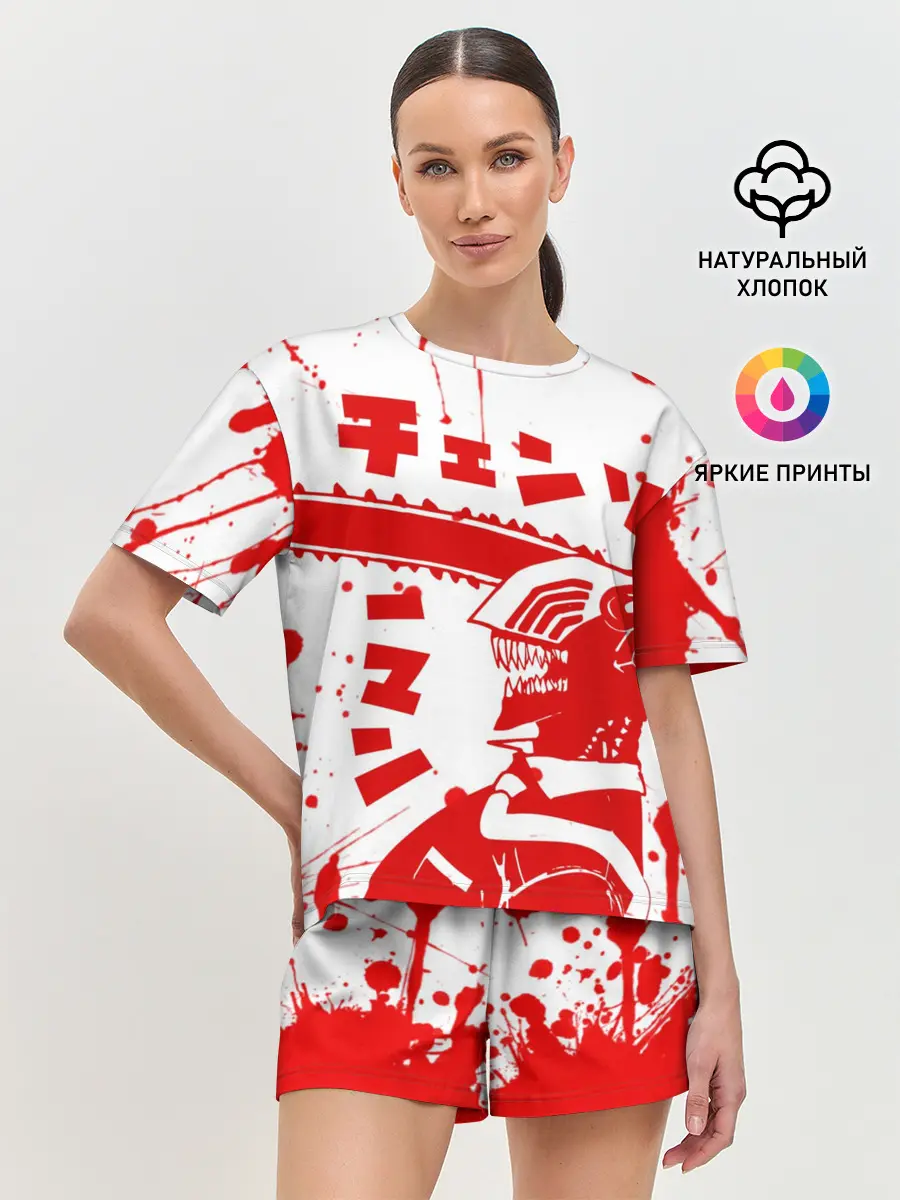 Женская пижама с шортами / Chainsaw Man, Человек-бензопила