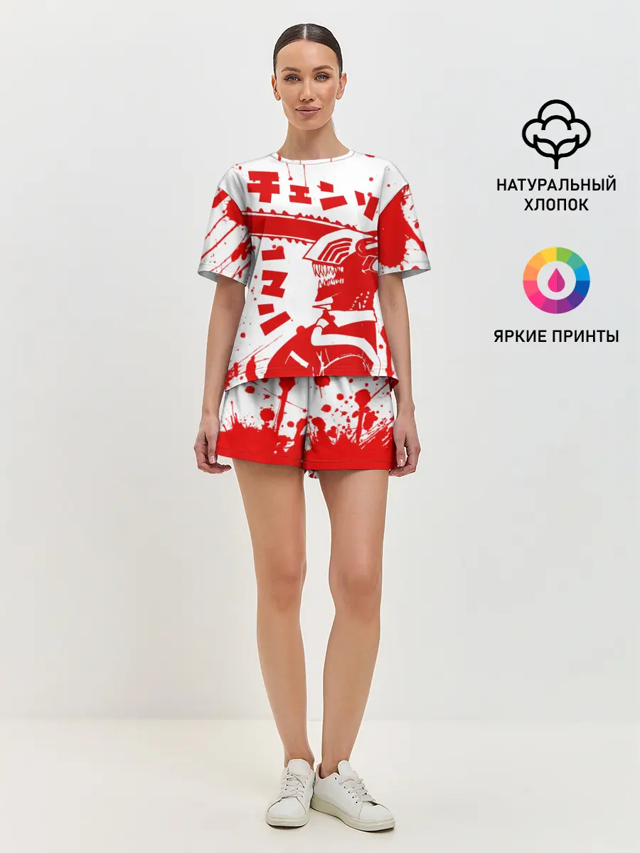 Женская пижама с шортами / Chainsaw Man, Человек-бензопила