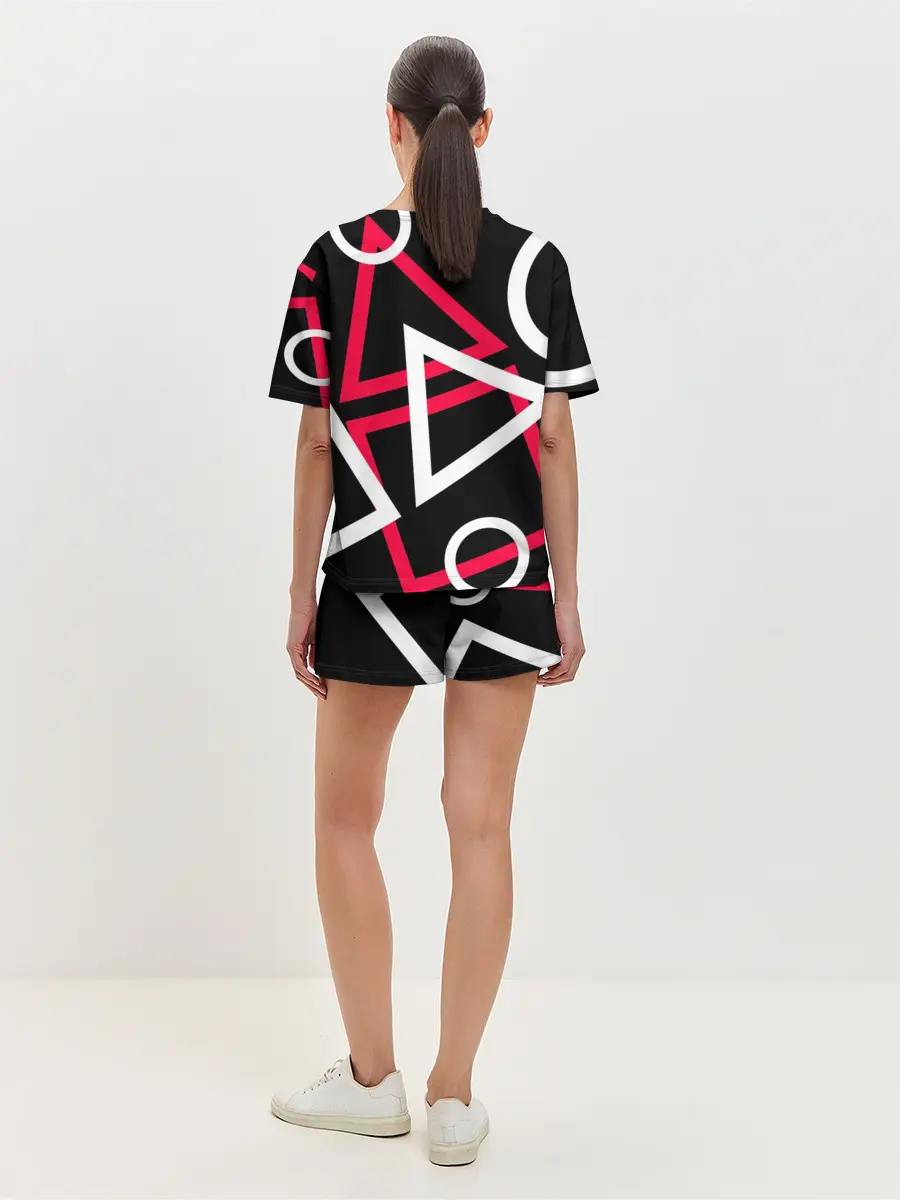 Женская пижама с шортами / Игра в кальмара -маска ведущего