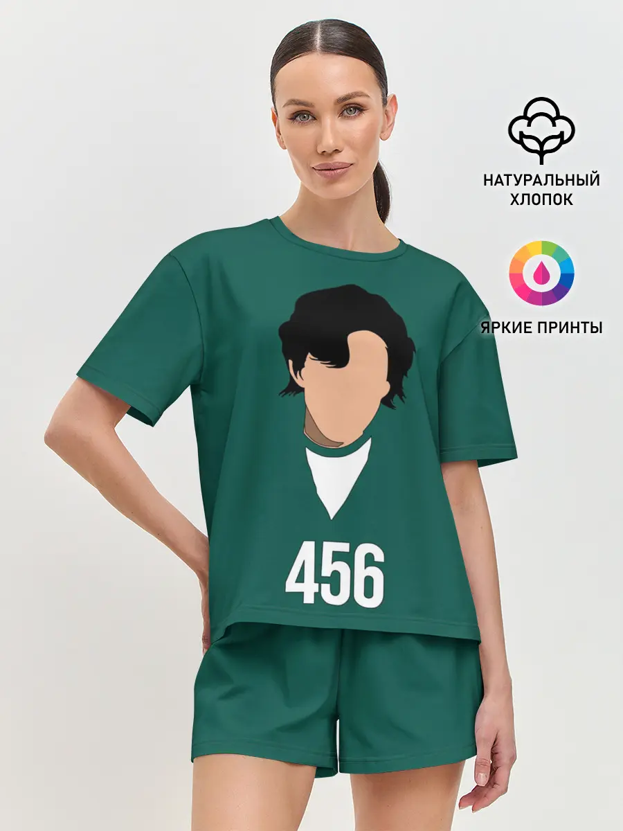 Женская пижама с шортами / Номер 456 || Игра в кальмара