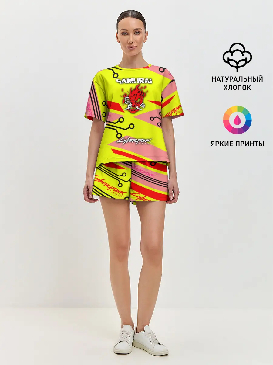Женская пижама с шортами / Cyberpunk 2077 Киберматрица.