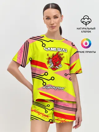 Женская пижама с шортами / Cyberpunk 2077 Киберматрица.
