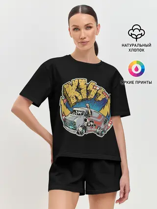 Женская пижама с шортами / Едем на Кисс