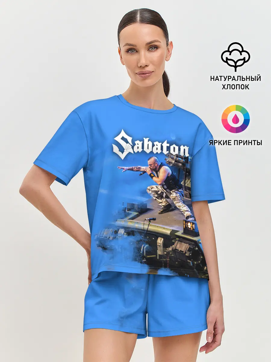 Женская пижама с шортами / Йоаким Броден на танке Sabaton