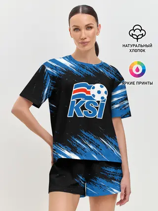 Женская пижама с шортами / KSI ICELAND - сборная.