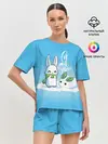 Женская пижама с шортами / Let it snow. Зайчик и снежок