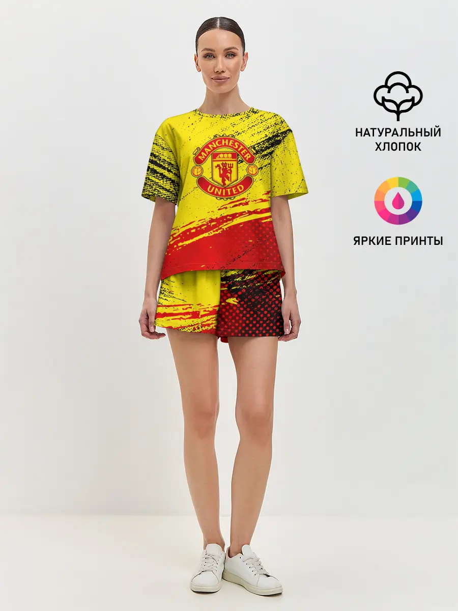 Женская пижама с шортами / Manchester United Футбольный клуб.