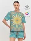 Женская пижама с шортами / Летнее солнце. Абстракция.