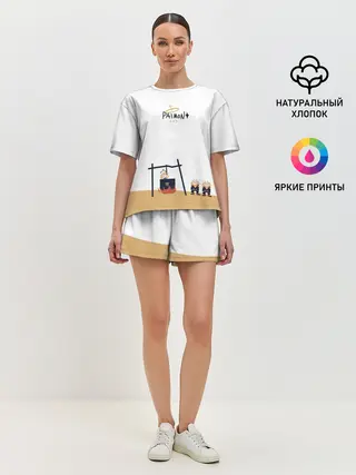 Женская пижама с шортами / ПАЙМОН И ХИЛИЧУРЛЫ