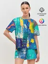 Женская пижама с шортами / Краской по ткани