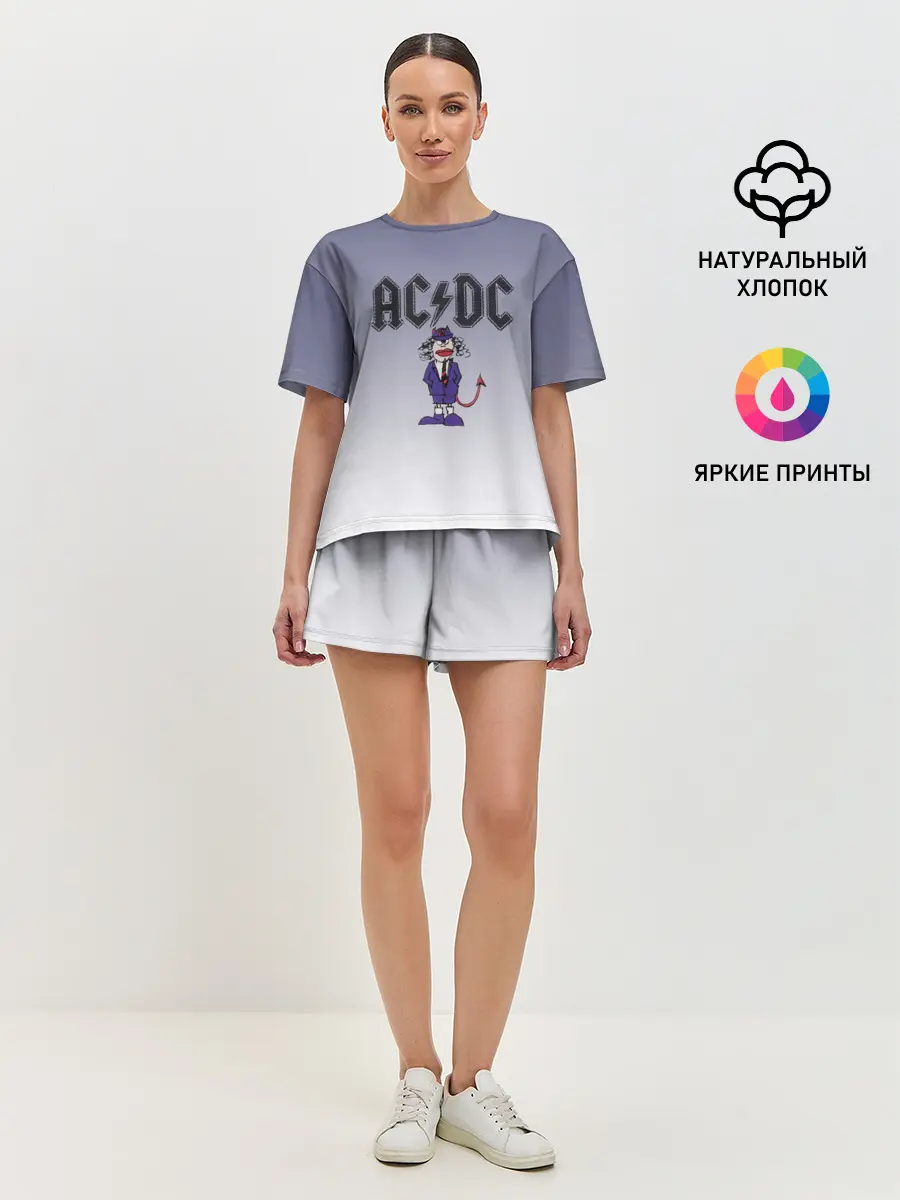 Женская пижама с шортами / Ангус Янг чертик AC/DC