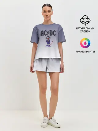 Женская пижама с шортами / Ангус Янг чертик AC/DC