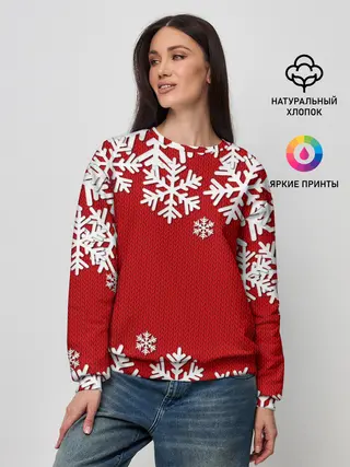 Женский свитшот / Снежинки