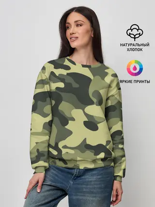 Женский свитшот / Камуфляж Хаки