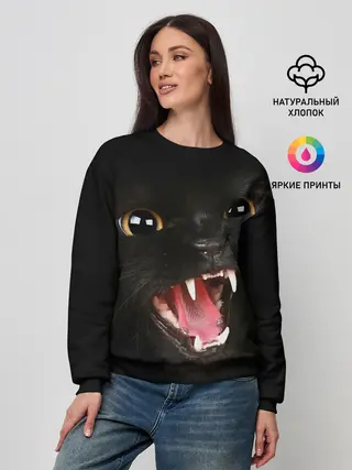 Женский свитшот / Черный кот