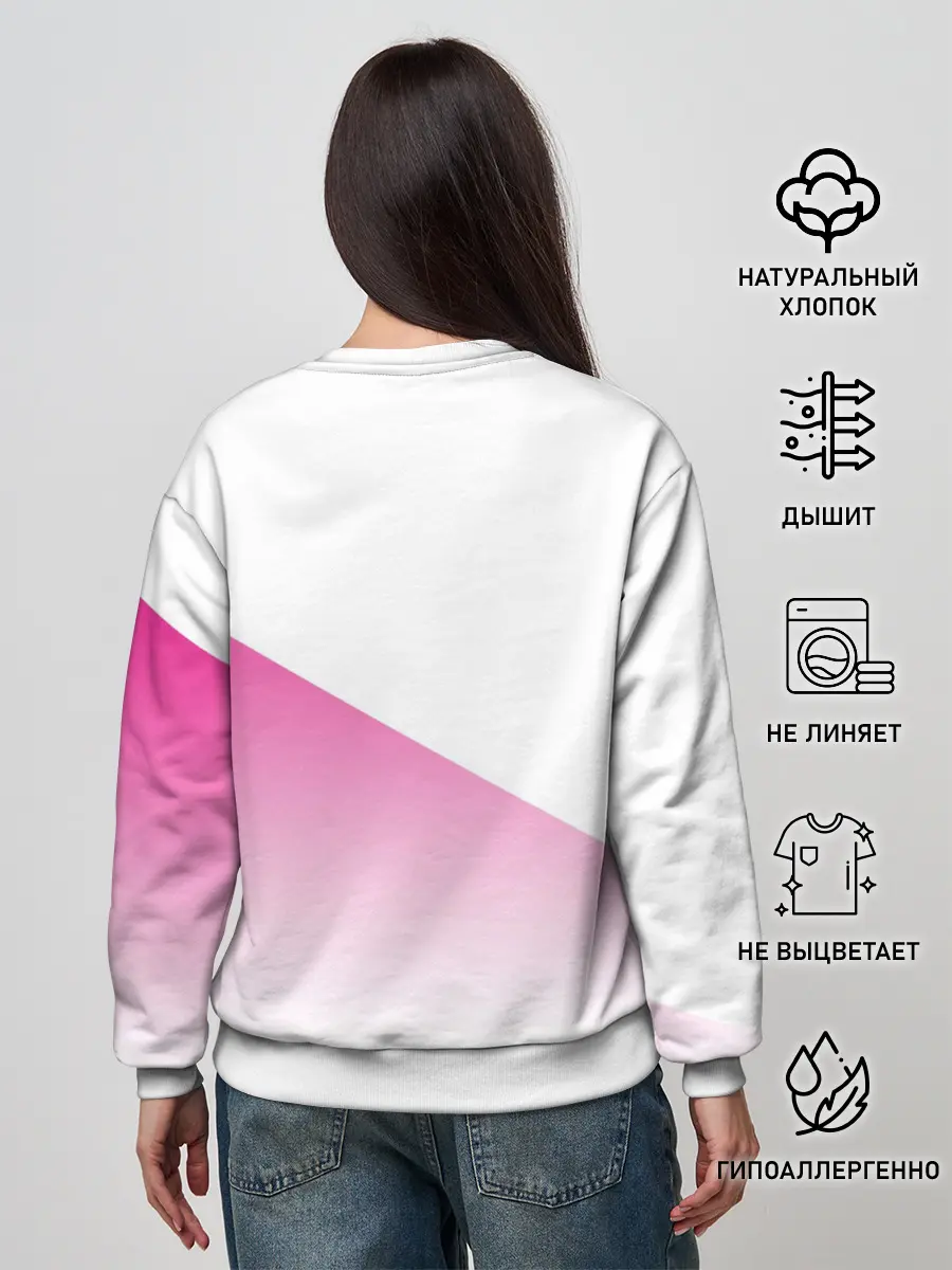 Женский свитшот / Лого джоджо розовый треугольник