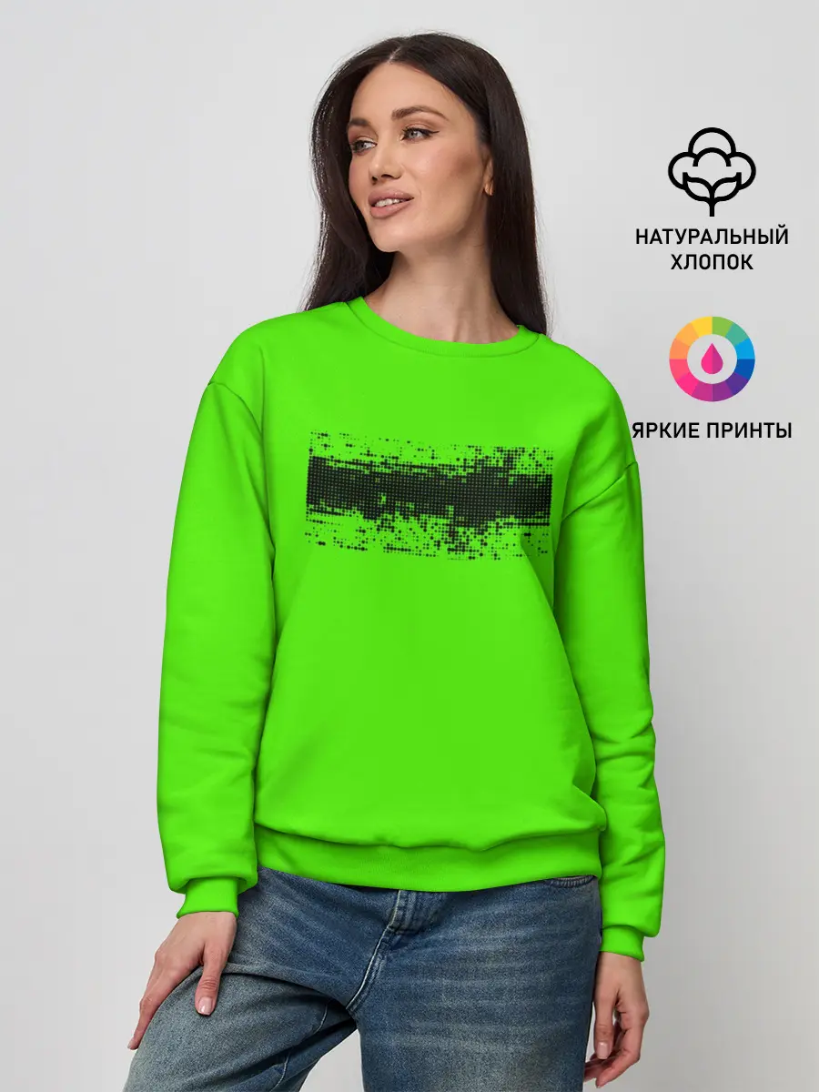 Женский свитшот / Гранж зеленый