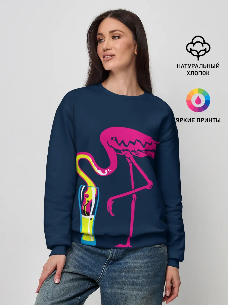 Женский свитшот / Кислотный фламинго