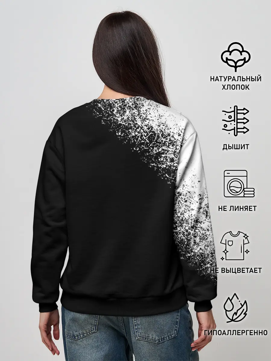 Женский свитшот / Убийца Гоблинов черно-белый