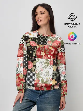 Женский свитшот / Лоскутный орнамент