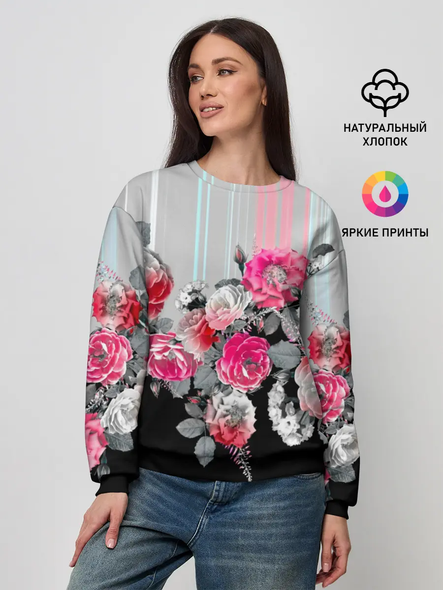 Женский свитшот / Розы
