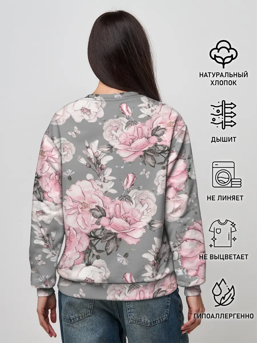 Женский свитшот / Розовые розы