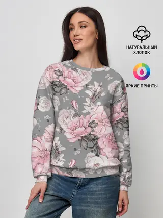 Женский свитшот / Розовые розы