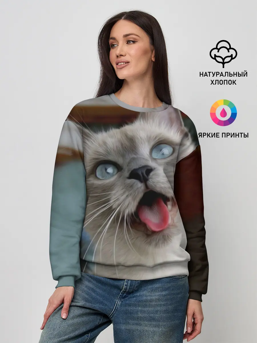 Женский свитшот / Сиамский котенок
