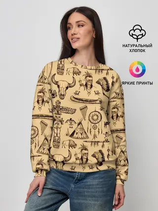 Женский свитшот / Индейский паттерн