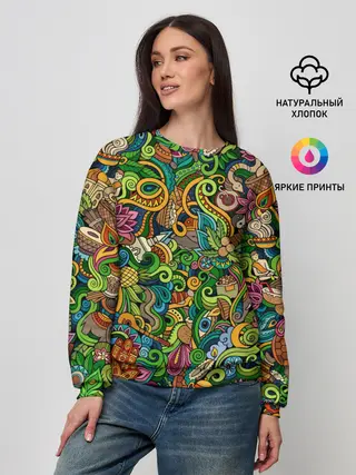 Женский свитшот / Тибетский коллаж