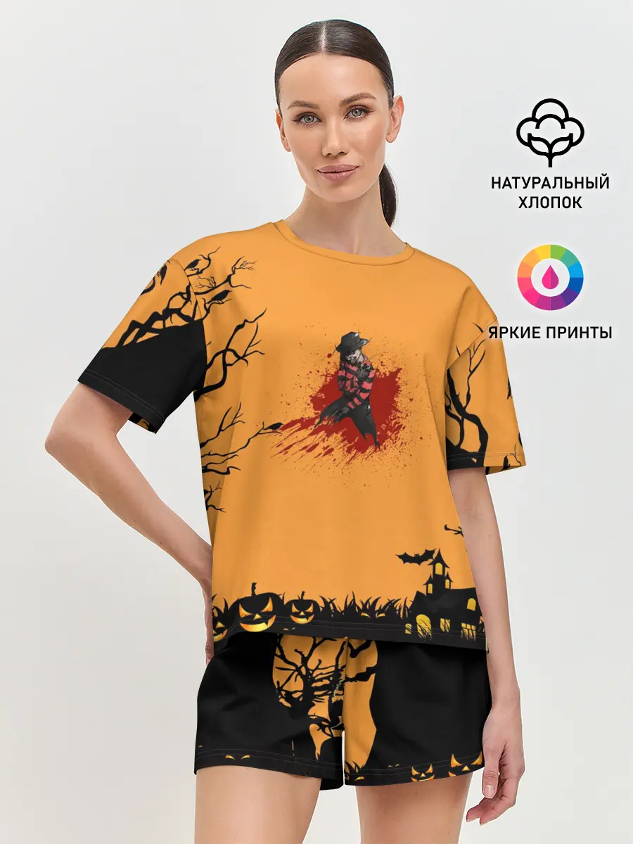 Женская пижама с шортами / Halloween Freddy Blood