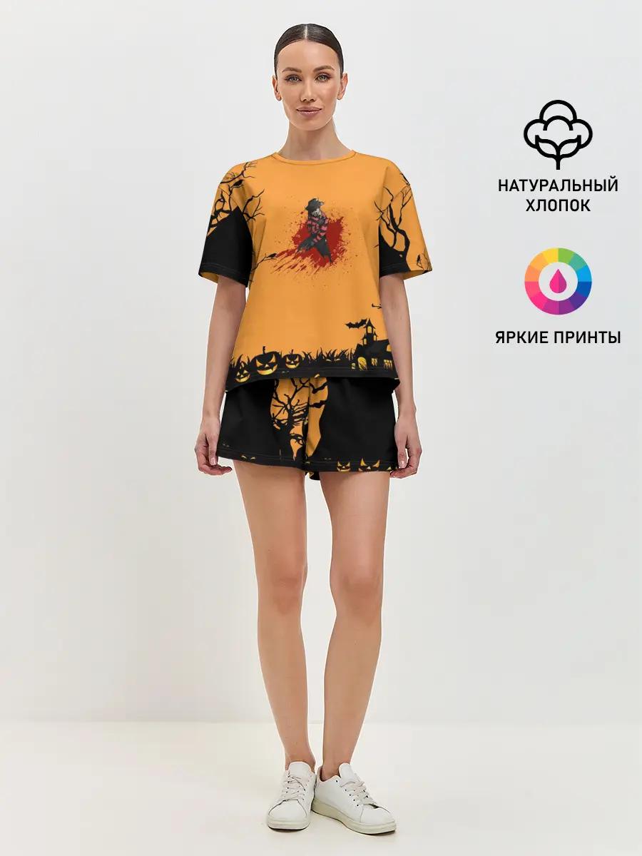 Женская пижама с шортами / Halloween Freddy Blood