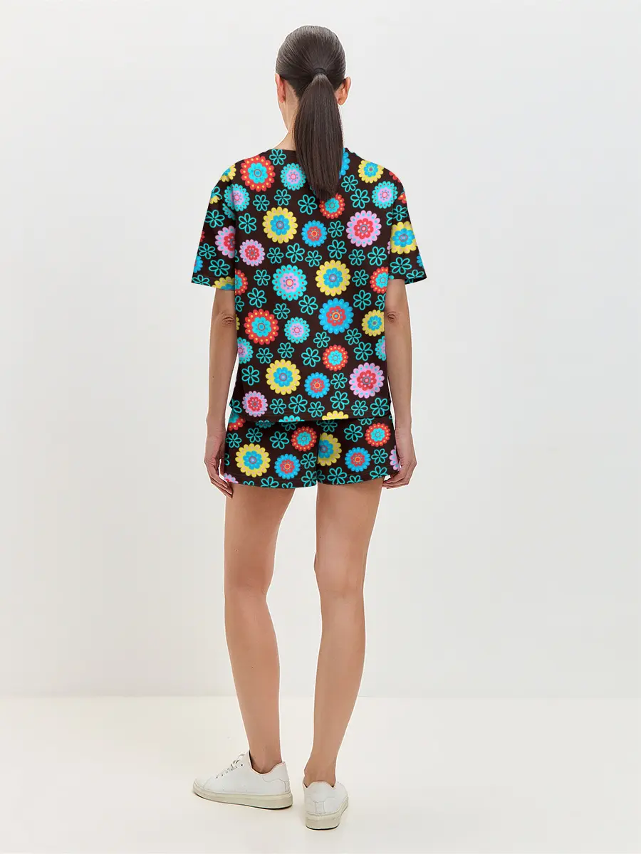 Женская пижама с шортами / Flоwers