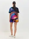 Женская пижама с шортами / Цветные неоновые волны