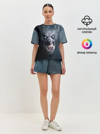 Женская пижама с шортами / ВОЛК-ОБОРОТЕНЬ