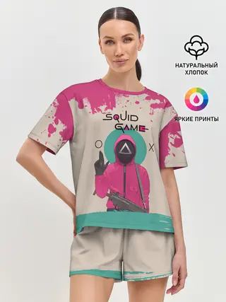 Женская пижама с шортами / ТРЕУГОЛЬНИК НА КАРАУЛЕ