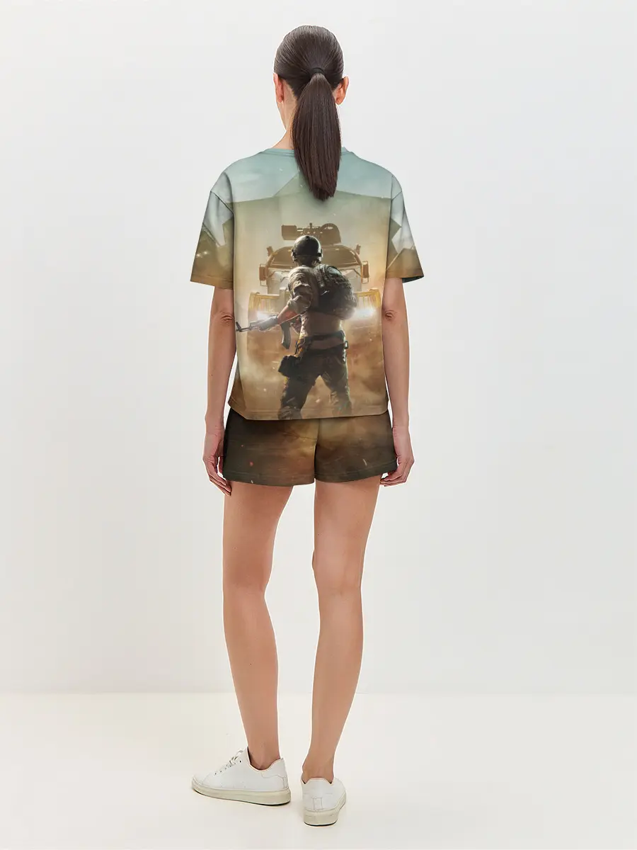 Женская пижама с шортами / PUBG СОЛДАТ В ШЛЕМЕ | ПАБГ